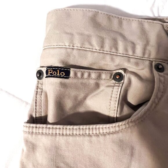 Polo Ralph Lauren Pants 32x32 Tan Khaki Varick Slim Straight Stretch Chino - Picture 8 of 15